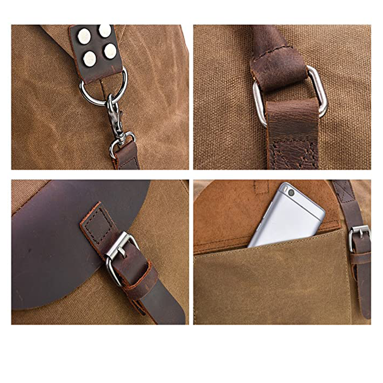 Canvas Genuine Leather Weekend Bag 3