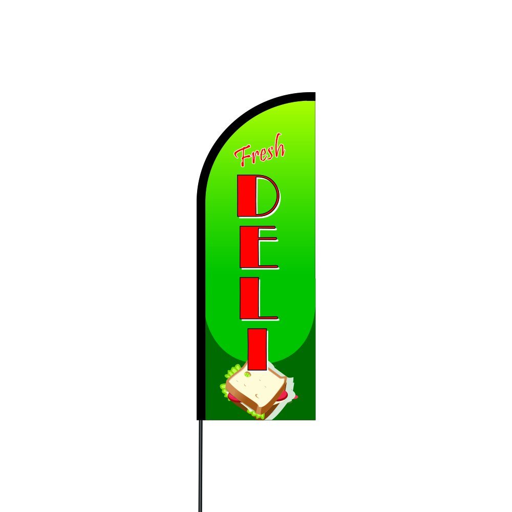 Fresh Deli Flag Kit 17' Feet Feather Flag Sign Outdoor Banner 1