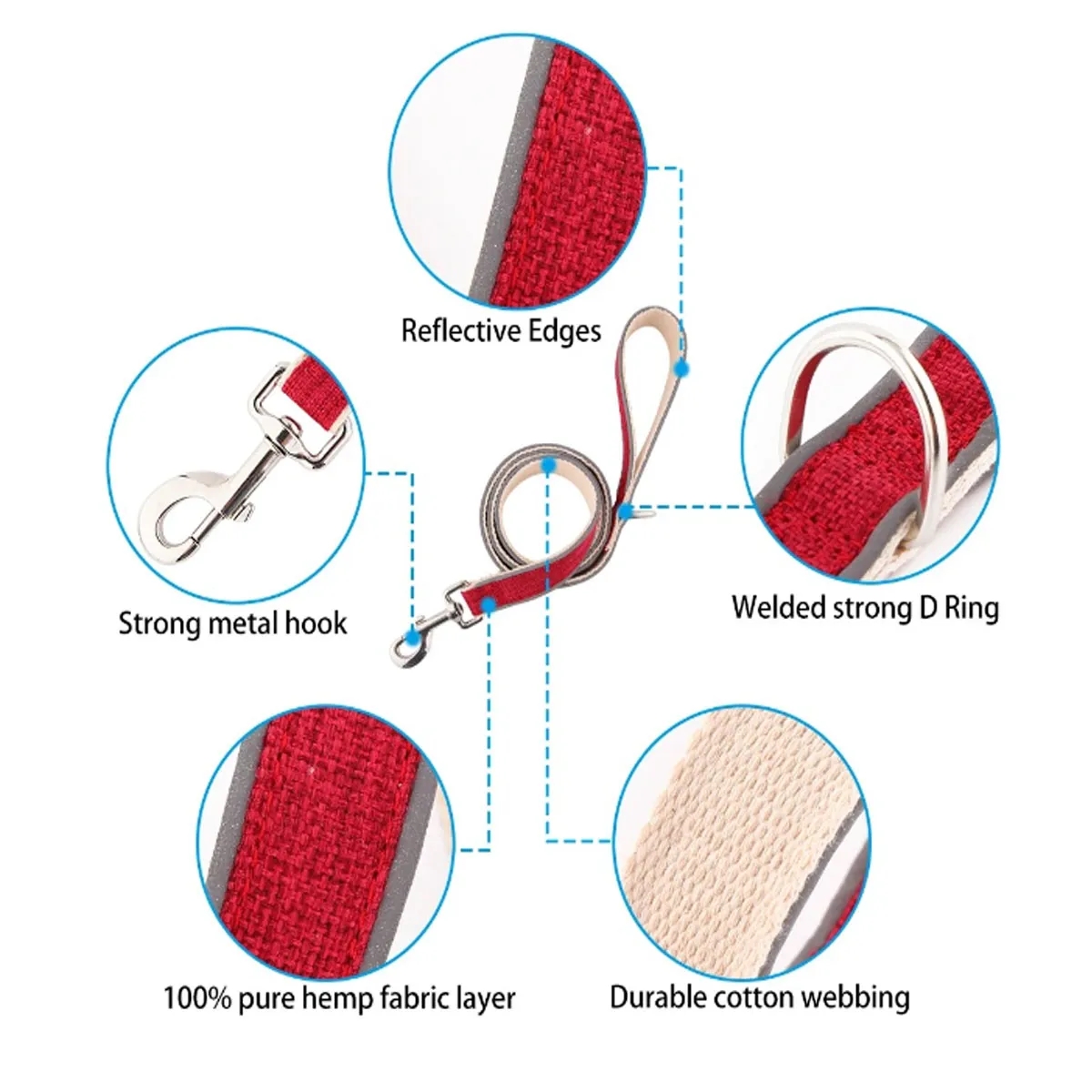 Light Eco-Friendly Hypoallergenic Natural Hemp Dog Leash 1