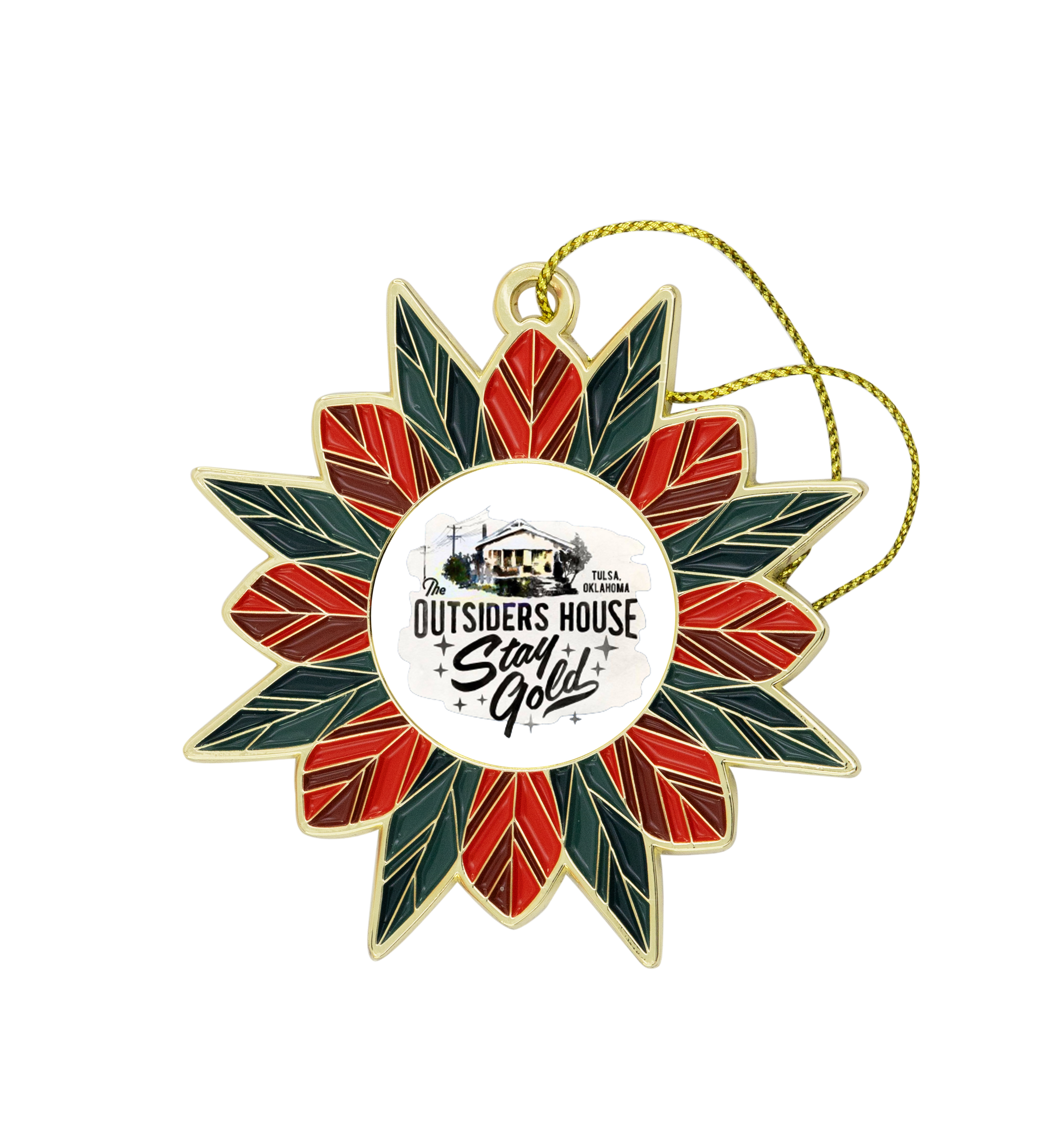 Modern Poinsettia Holiday Ornament