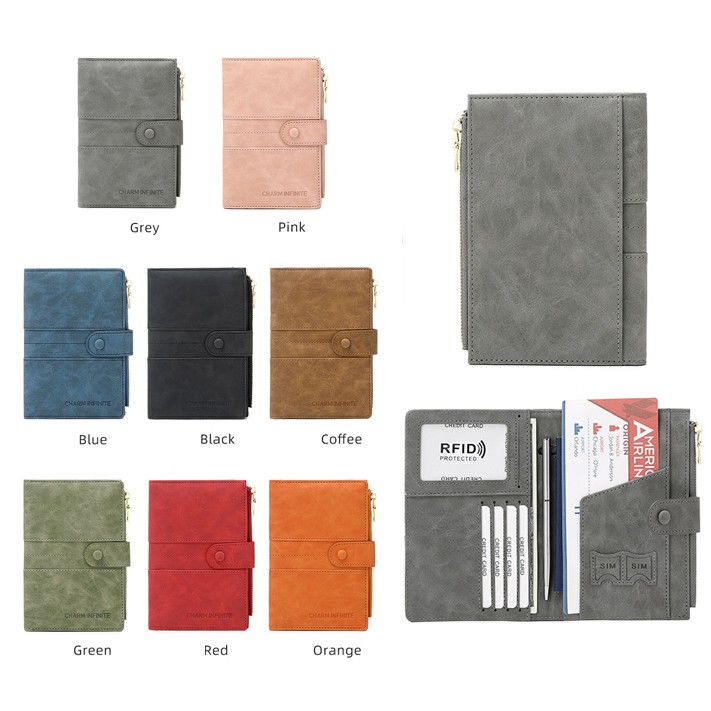 Wallet RFID Blocking PU leather Case Cover Multifunctional Travel Passport Bag 2