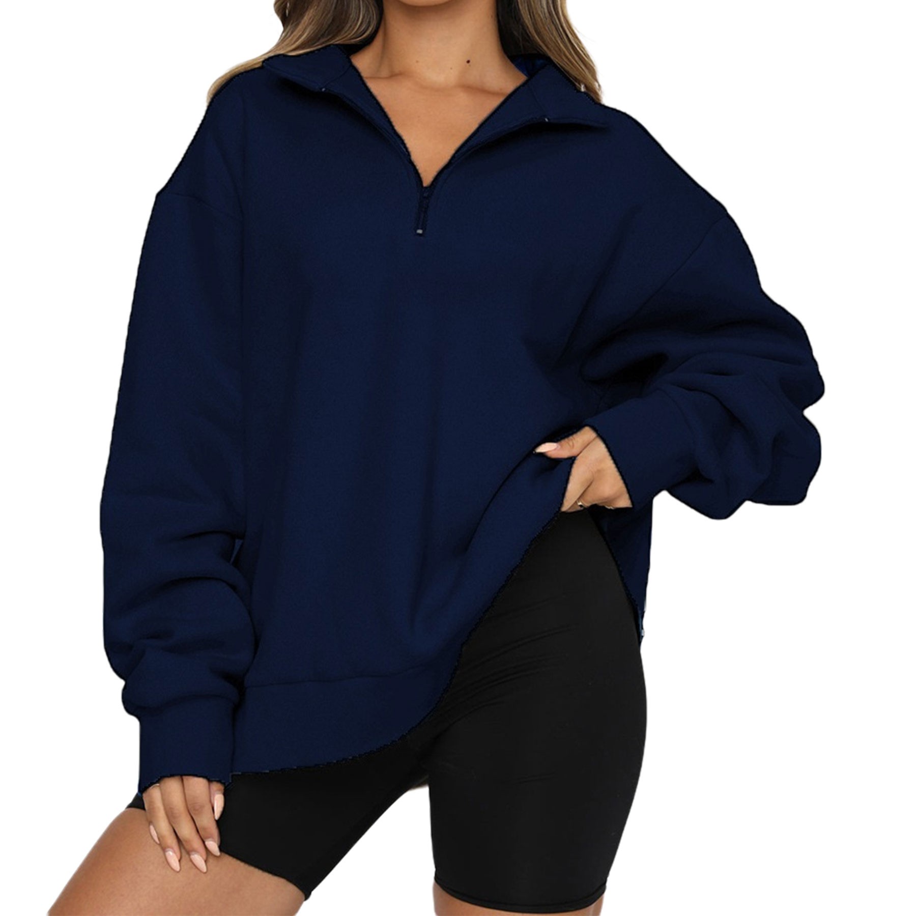 Women's Fleece Pullover With Quarter Zip 10