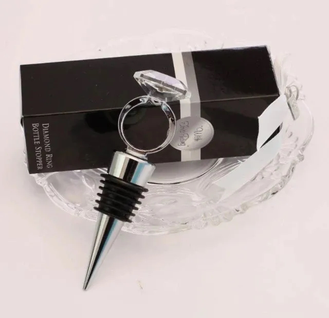 Crystal Diamond Ring Wine Bottle Stopper 3
