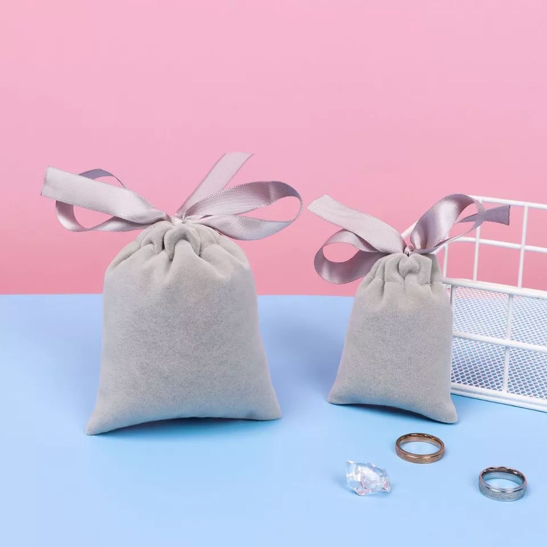 Small Plush Jewelry Bags With Drawstring 5