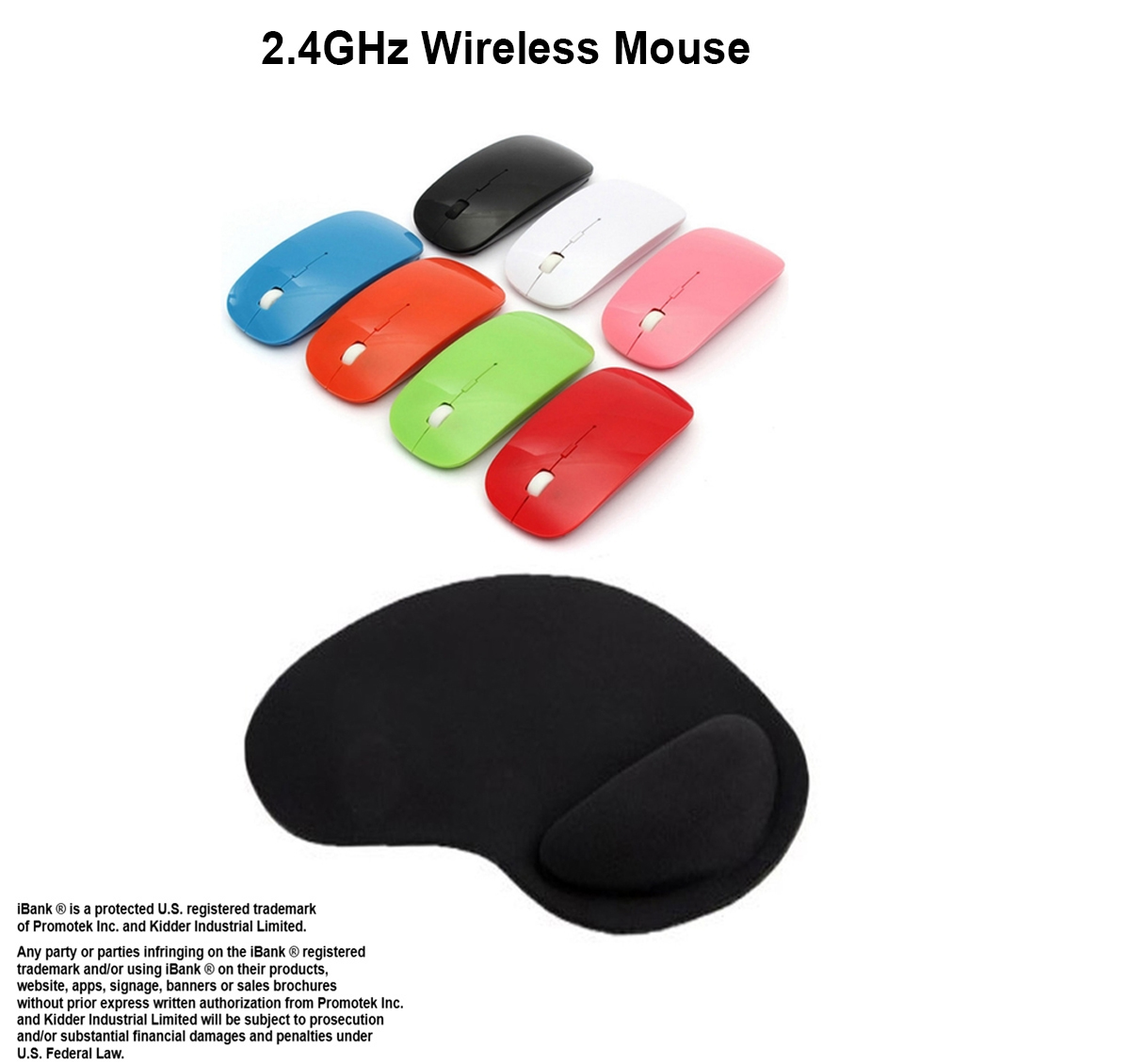 iBank ® 2.4GHz Wireless Mouse + Wrist Rest Mouse Pad 1