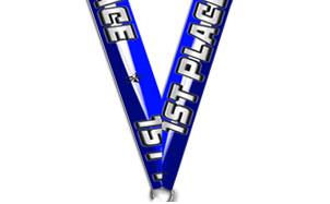 0.875" x 30" 1st Place sublimated neck ribbon with 1