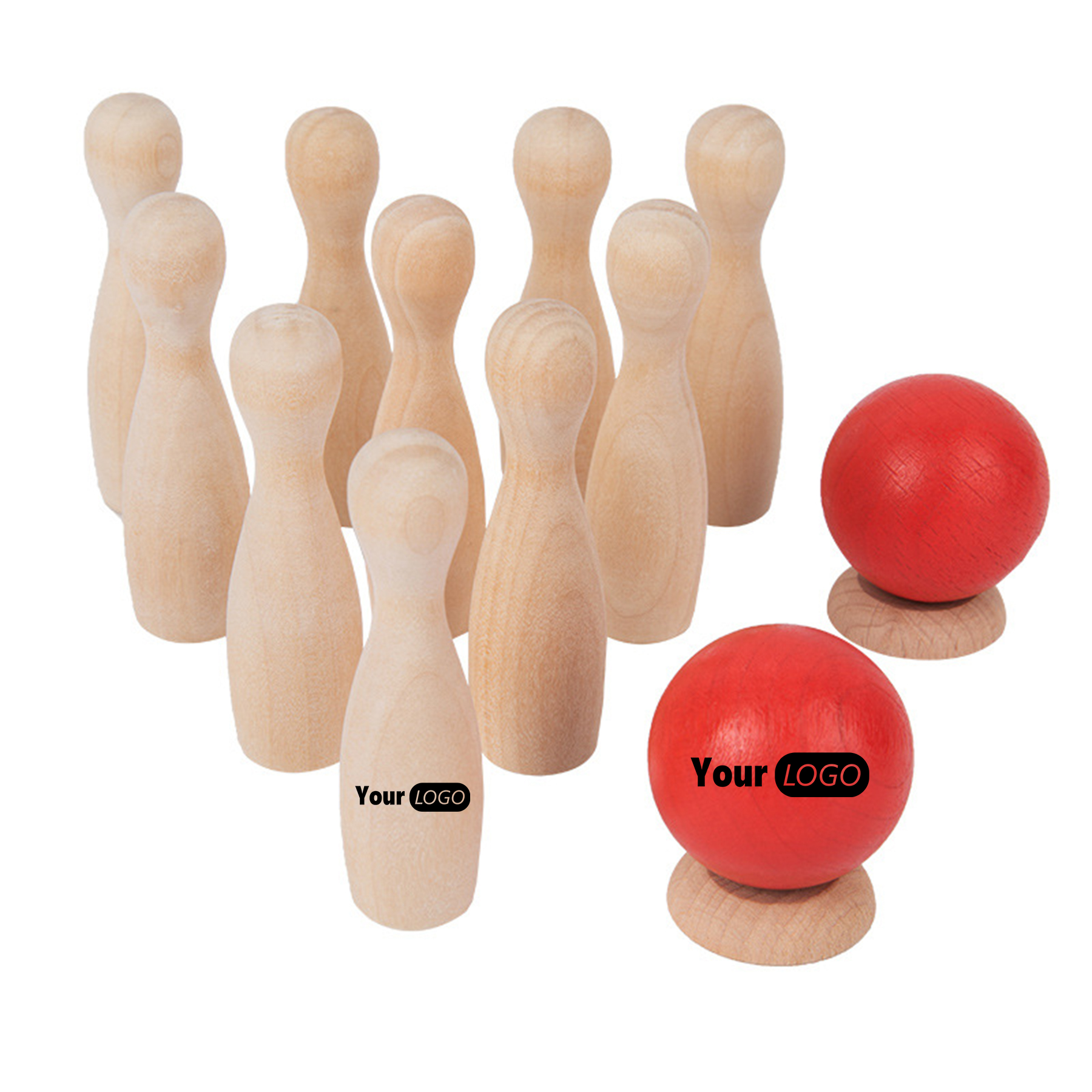 Wooden Educational Games Indoor and Outdoor Bowling Toys 2