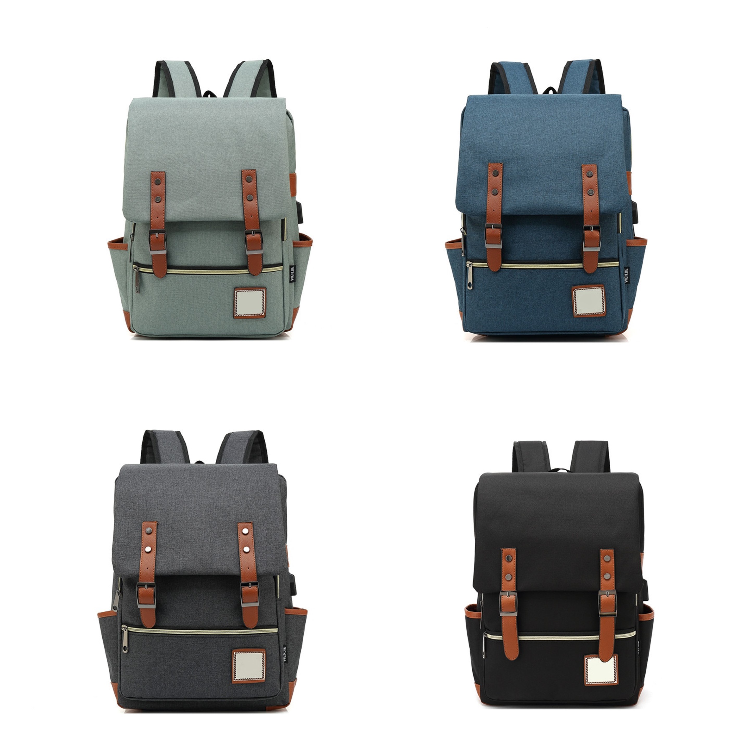 Vintage Laptop Backpack with Charging Port (direct import) 3