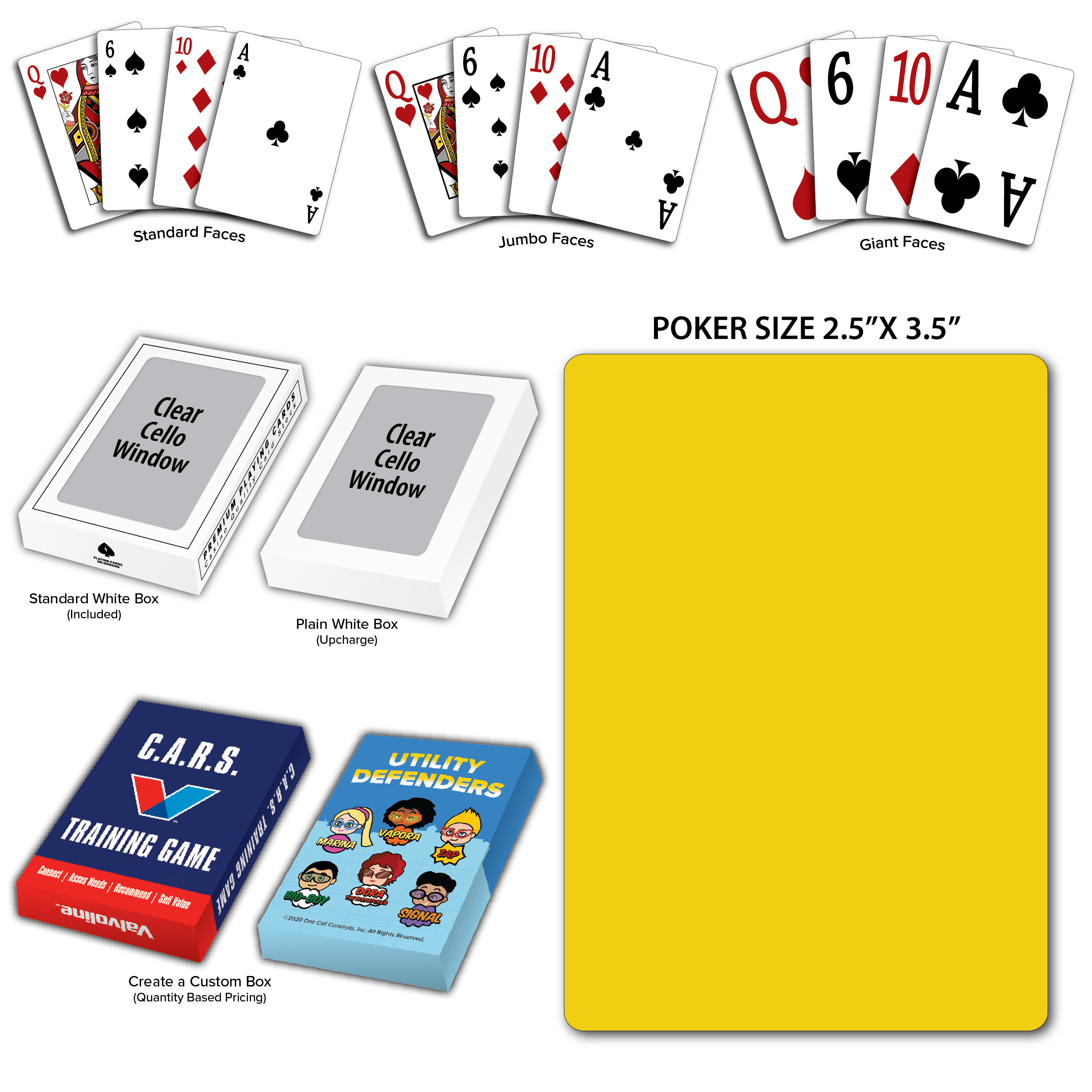 Solid Back Yellow Poker Size Playing Cards 4