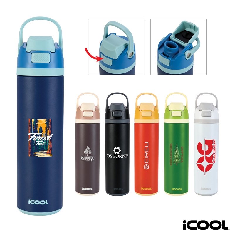iCOOL® Manitou 24 oz. Double Wall, Recycled Stainless Steel Water Bottle