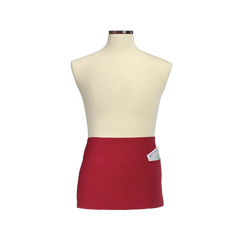 Red Three-Section Pocket Waist Apron 2