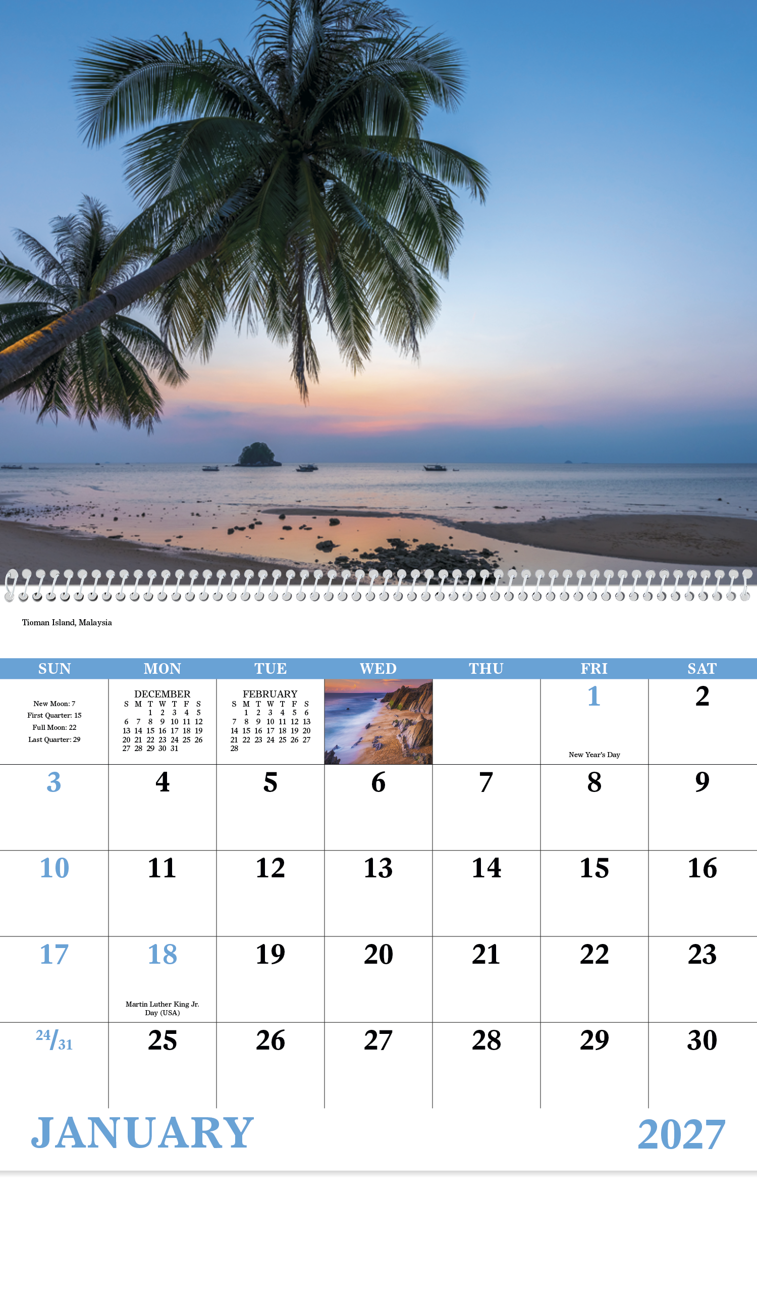 Good Value™ Beach Paradise - Spiral Calendar 22
