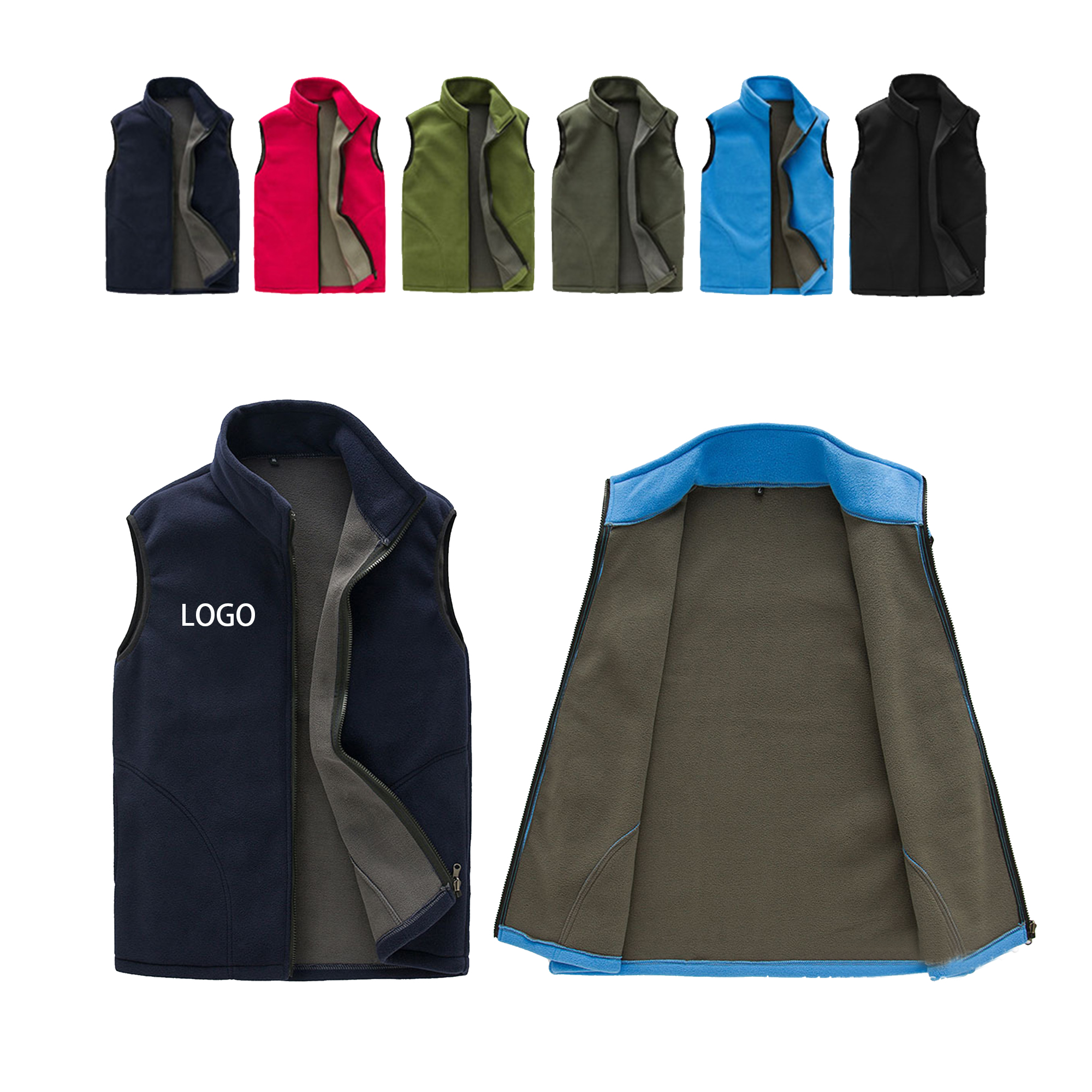 MOQ:10pcs Custom Logo Fleece Vest 1