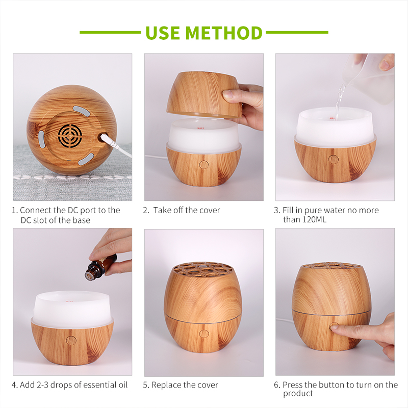 120ML Ultrasonic Aroma Diffuser and Humidifier with 7 Color 5