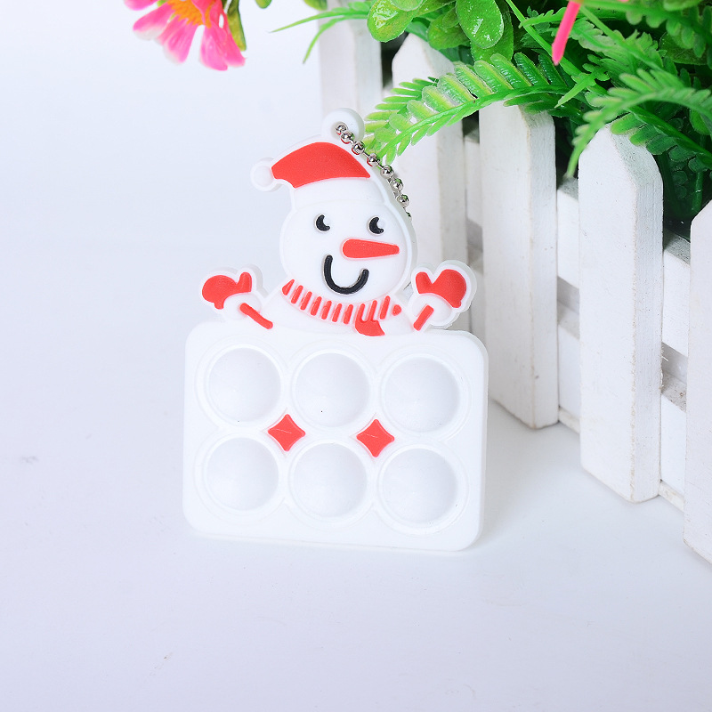 Silicone Christmas Mini Pop Bubble Fidget Toy Bubble Keychain 15