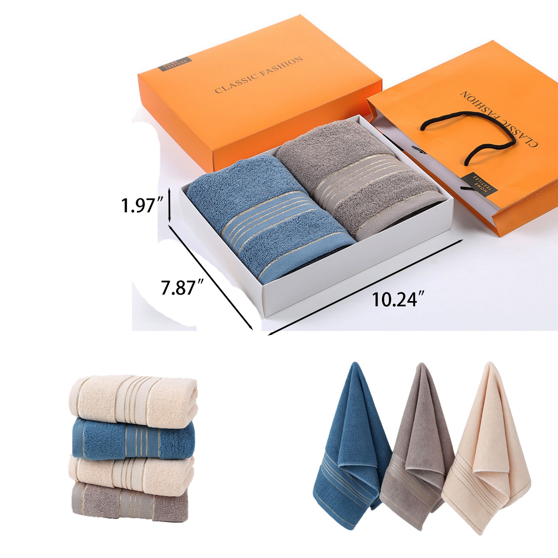 Cotton Towel Double Strip Gift Box 5