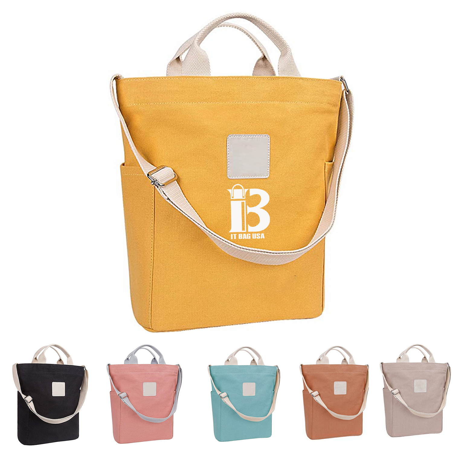 Canvas Zipper Tote Bag, custom tote bag with logo imprint 2
