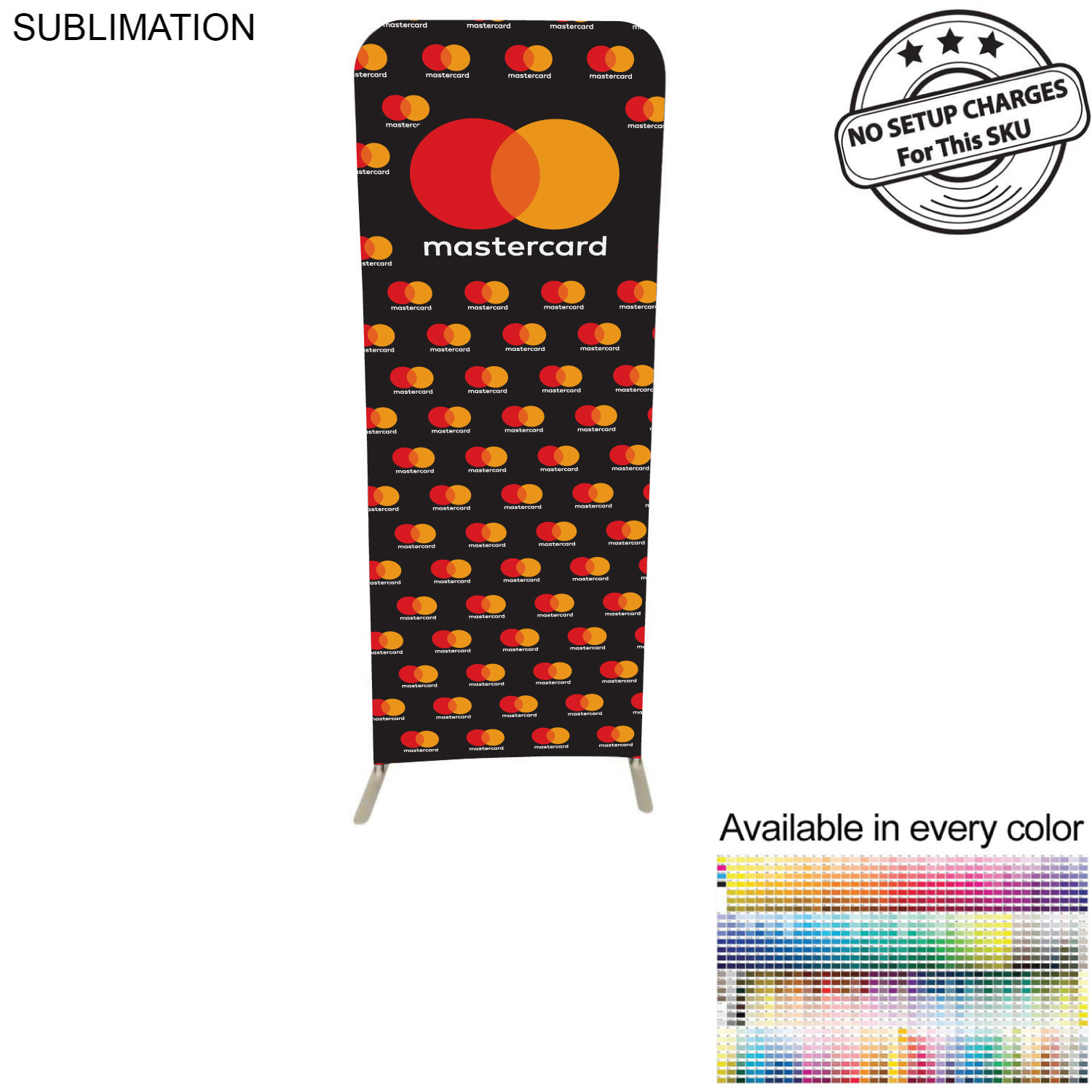 Business 2'W x 78"H EuroFit Tension Fabric Banner Display Kit, Graphics Double Sided 11