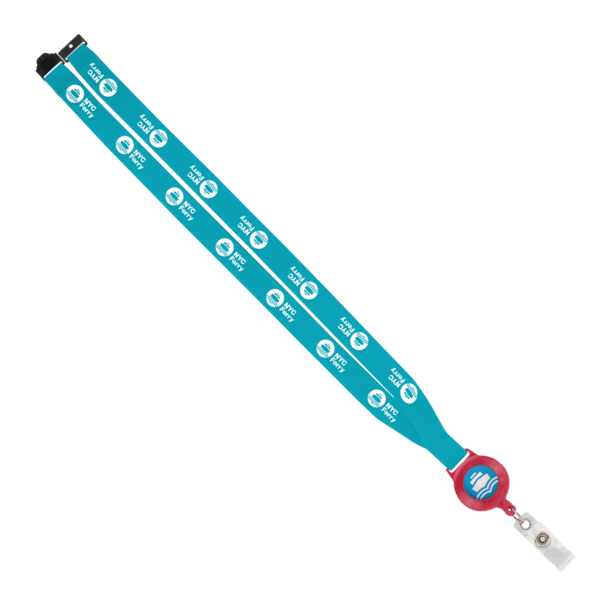 IMPORT 3/4" Polyester Lanyard with Retractable Badge Reel and IPH7 back of neck convenience release. 52