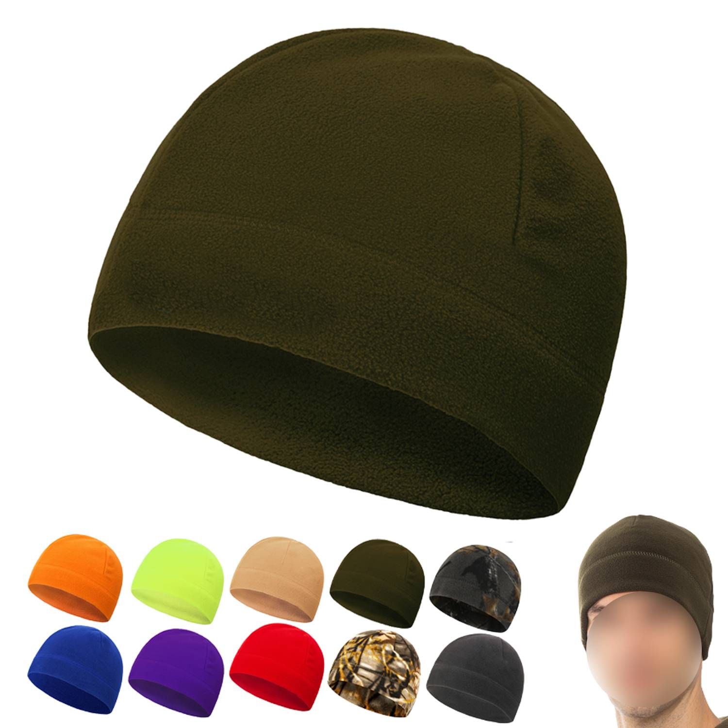 Winter Warm Watch Cap Soft Fleece Brimless Hat 14