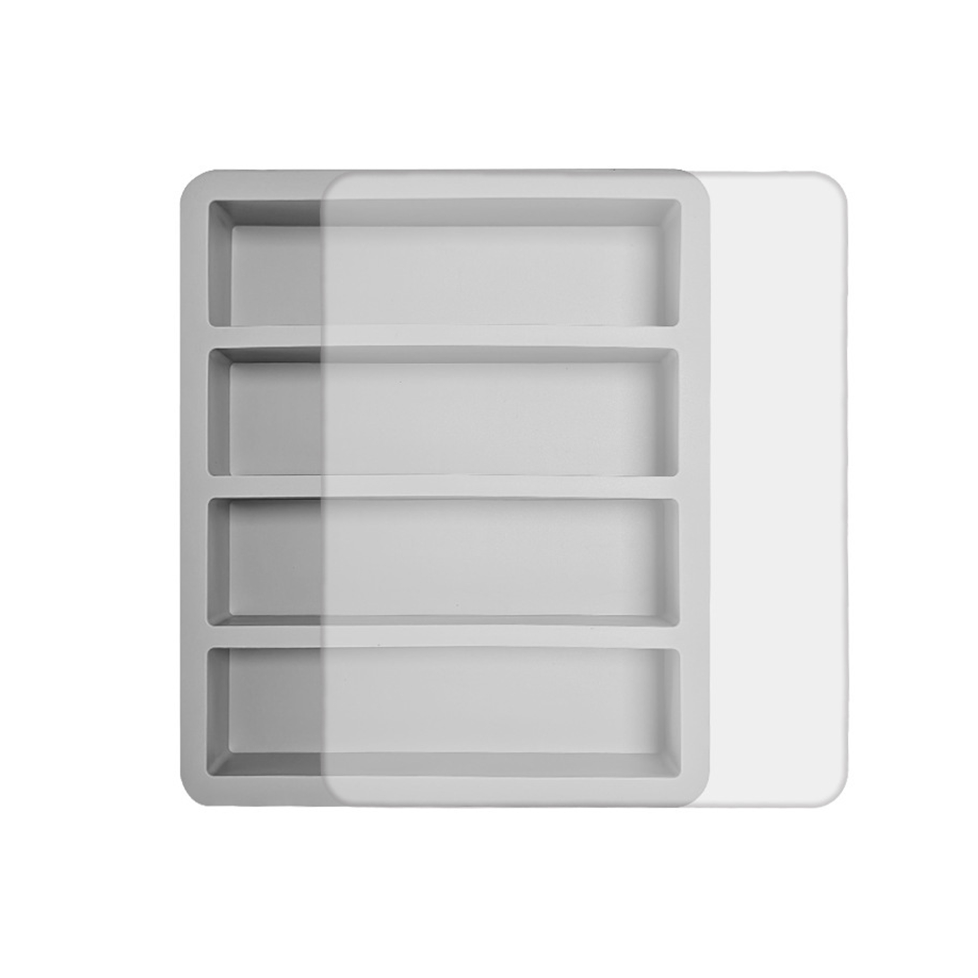 Integrated Silicone Ice Tray One Piece Mold 9.7" X 4.6" X 1.6" 4