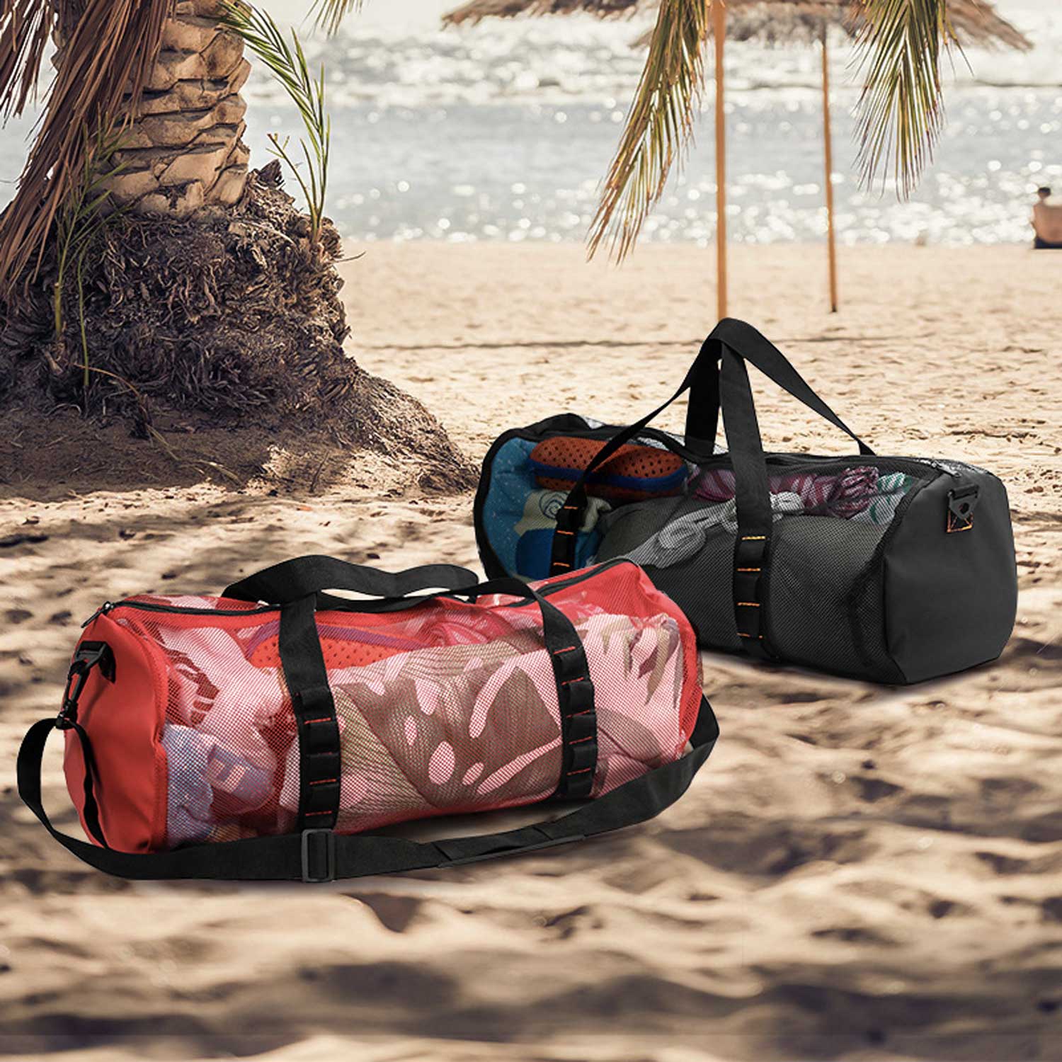 High-Capacity Mesh Beach Tote Multi-Purpose Travel Organizer 11