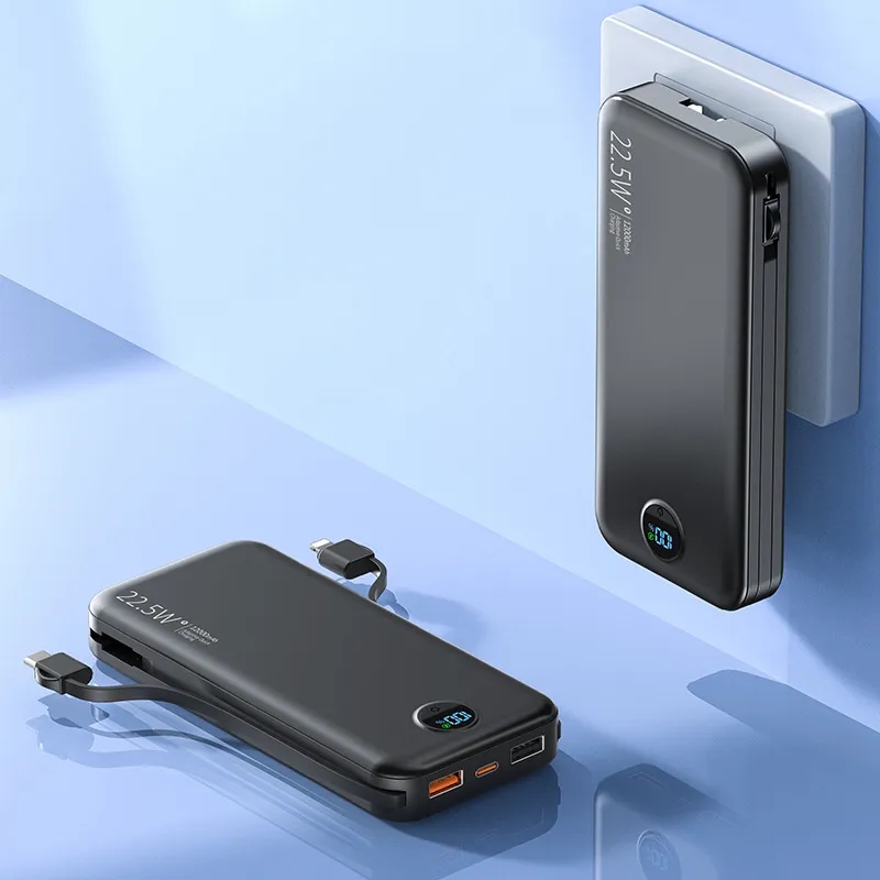 All in One 12000mAh Portable Charger with AC Wall Plug 2