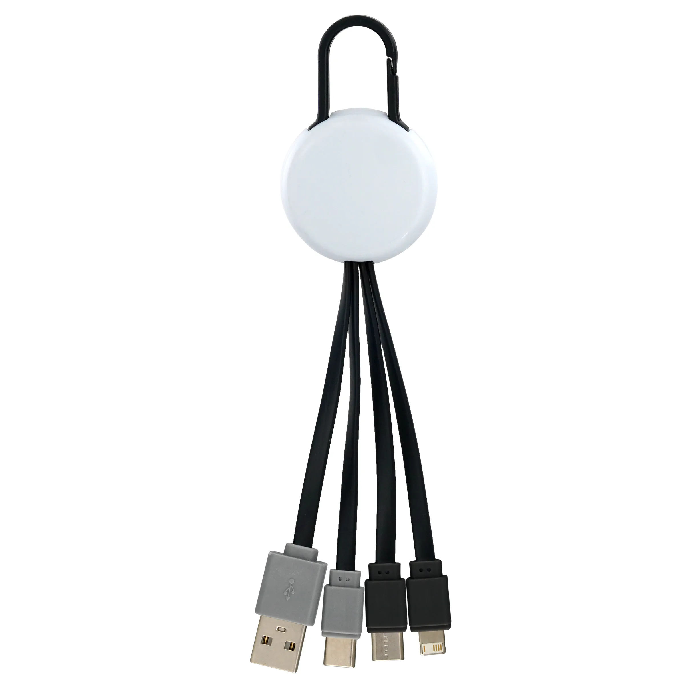 WHITE COLORFUL CLIP DUAL INPUT 3 IN 1 CHARGING CABLE 1