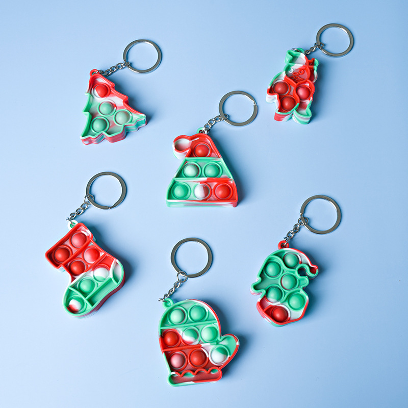 Mini Pop Push It Fidget Toy Keychain for Kids Adults 4