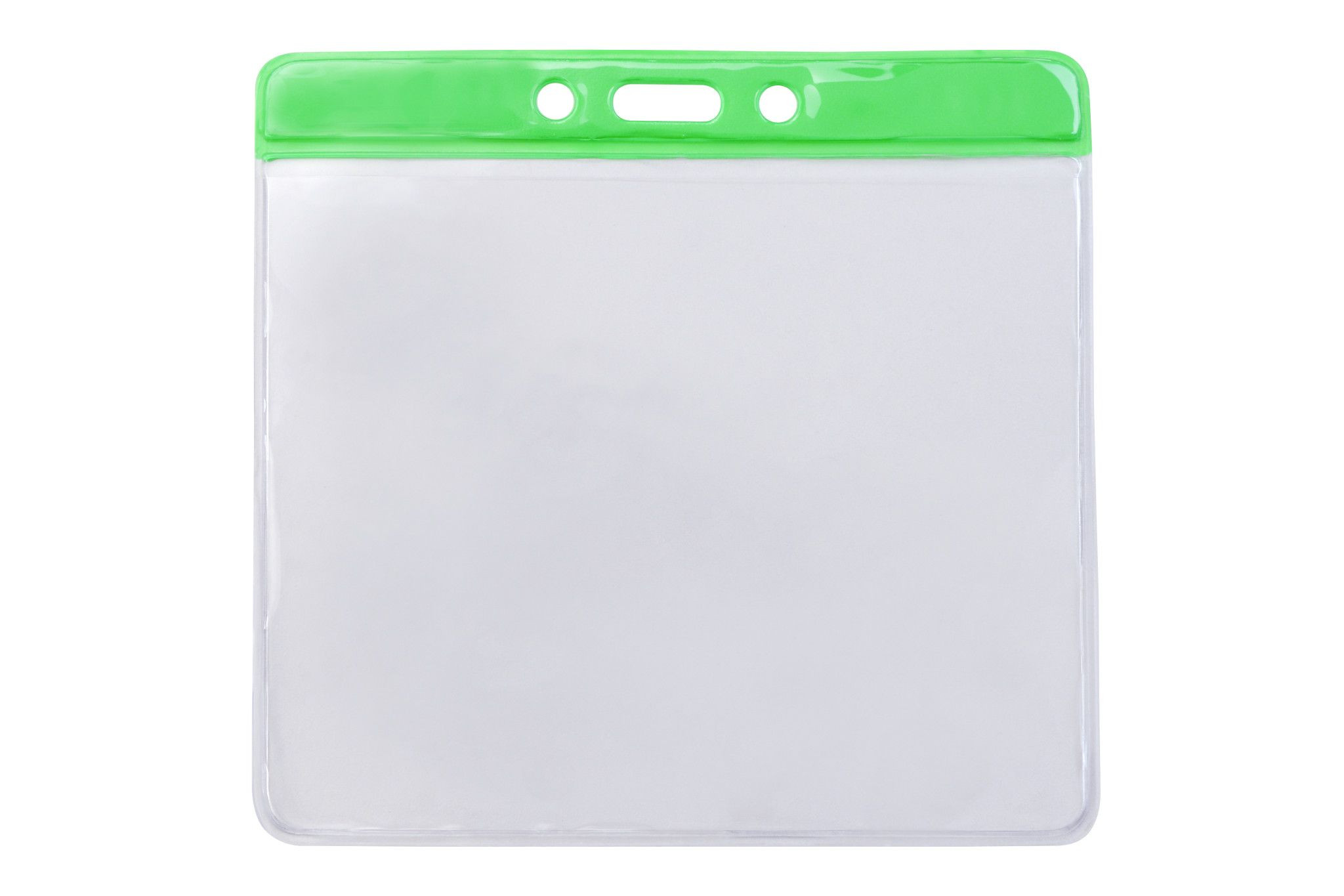 Vinyl Horizontal Top Load Badge Holder (4.76"x 4.49")(Green) 1