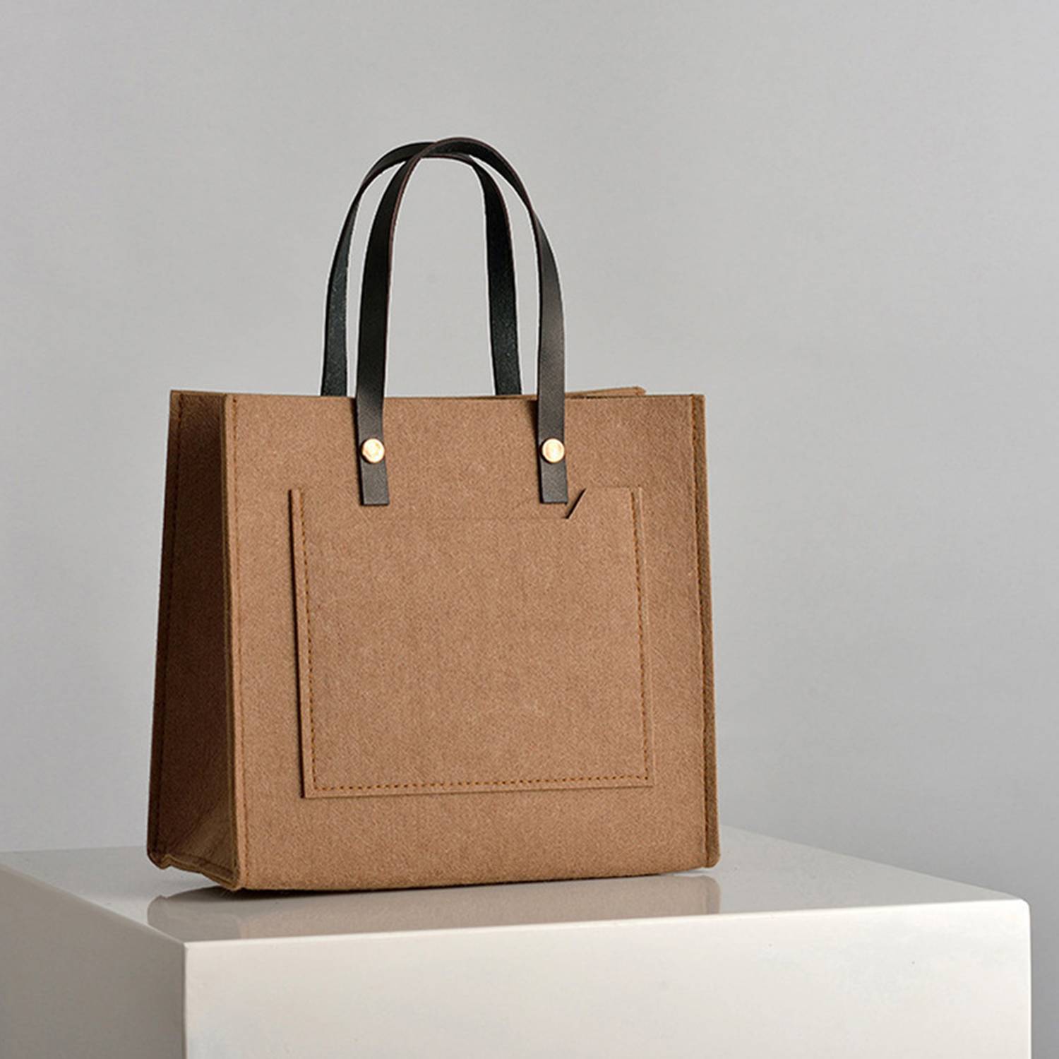 Felt Tote Bag W/ Handle, custom tote bag with logo imprint 5