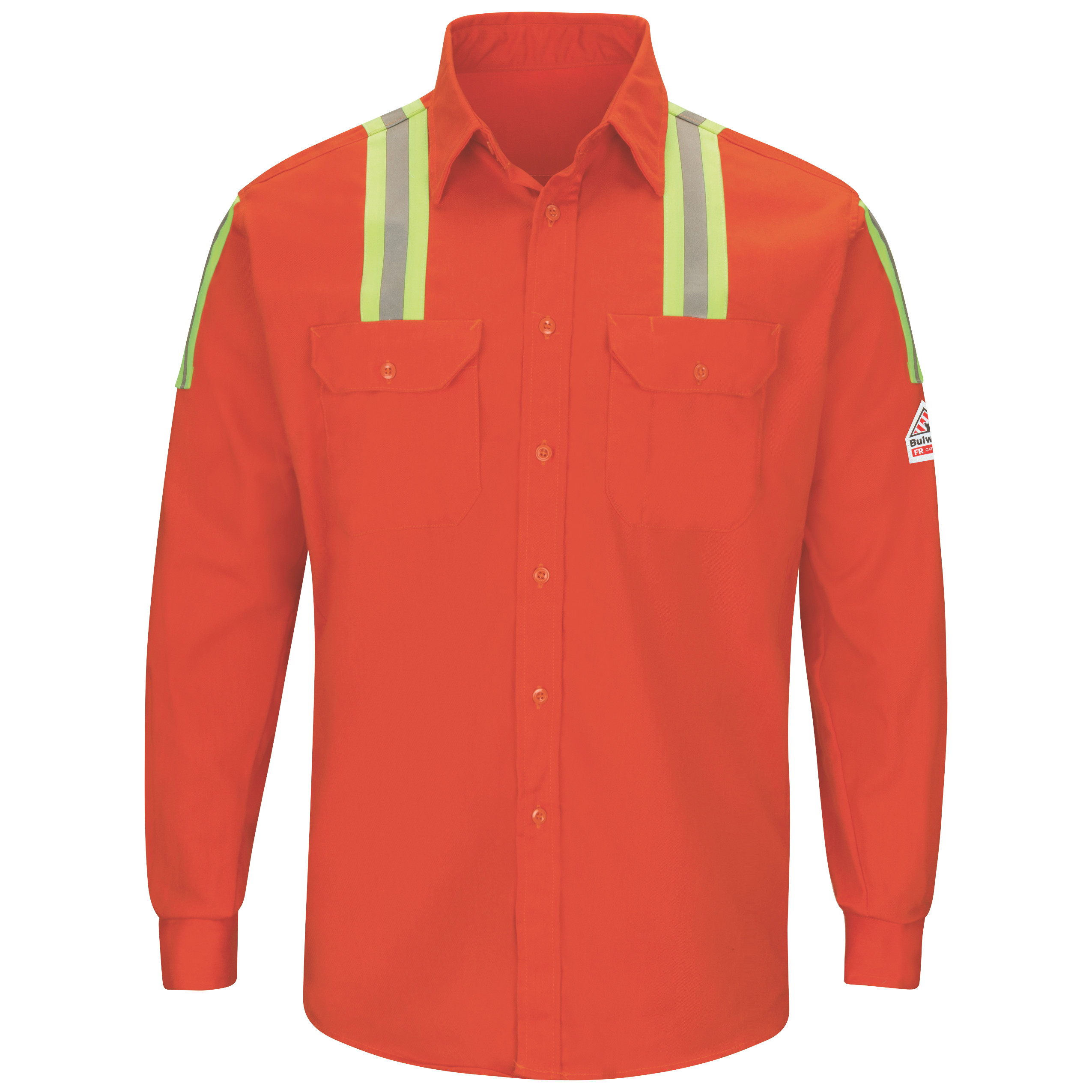 Bulwark® Men's Midweight FR Enhanced Visibility Uniform Shirt with Silver/Yellow Striping 3