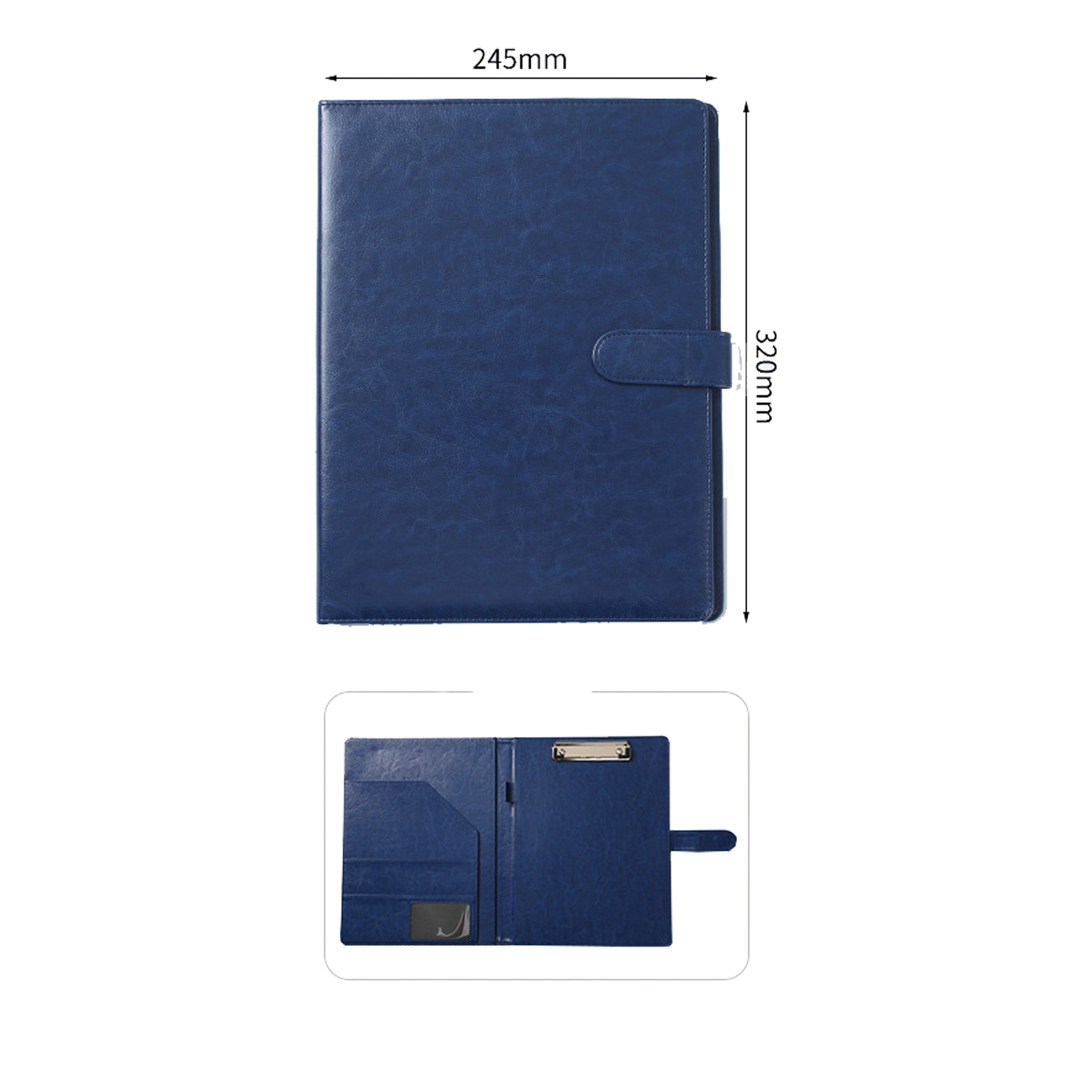 Debossed Leather Resume Portfolio Folder-Ocean 1