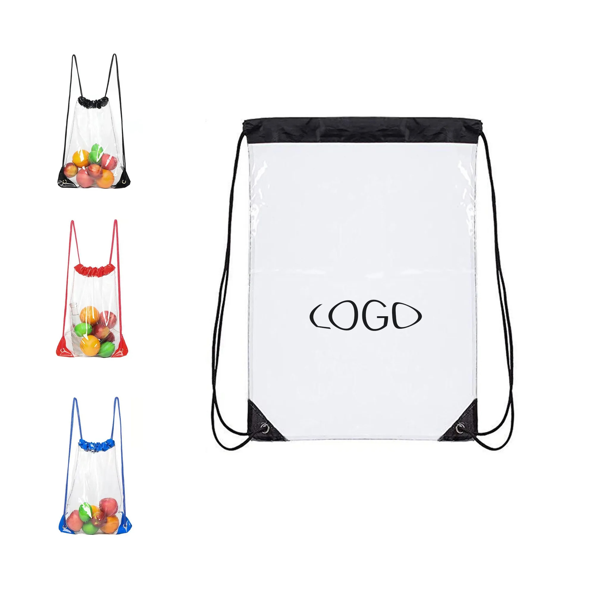 Transparent PVC Waterproof Drawstring Bag