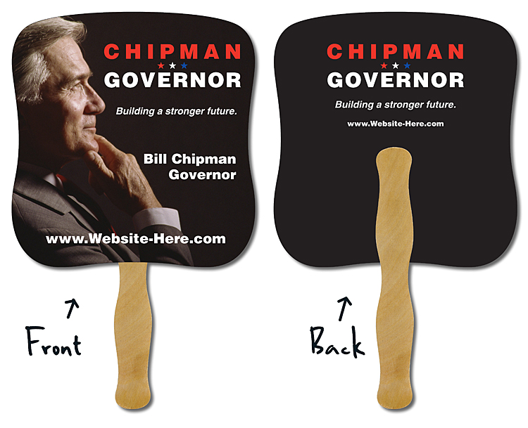 Political Hand Fan - 7.375x7.75 Laminated -14 pt. 1