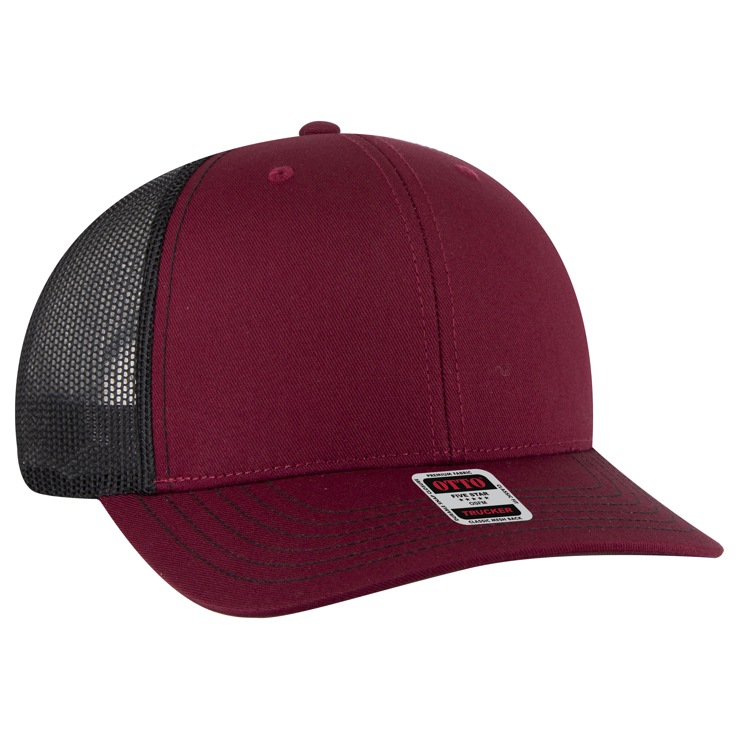 OTTO CAP® 6 Panel Mid Profile Mesh Back Trucker Hat 108