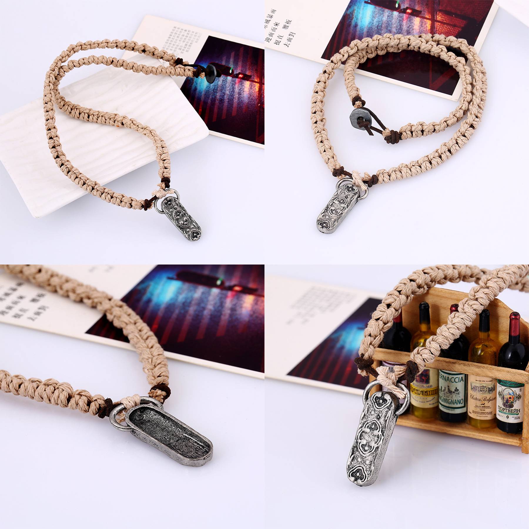 Jute Vintage beach weave necklace 3