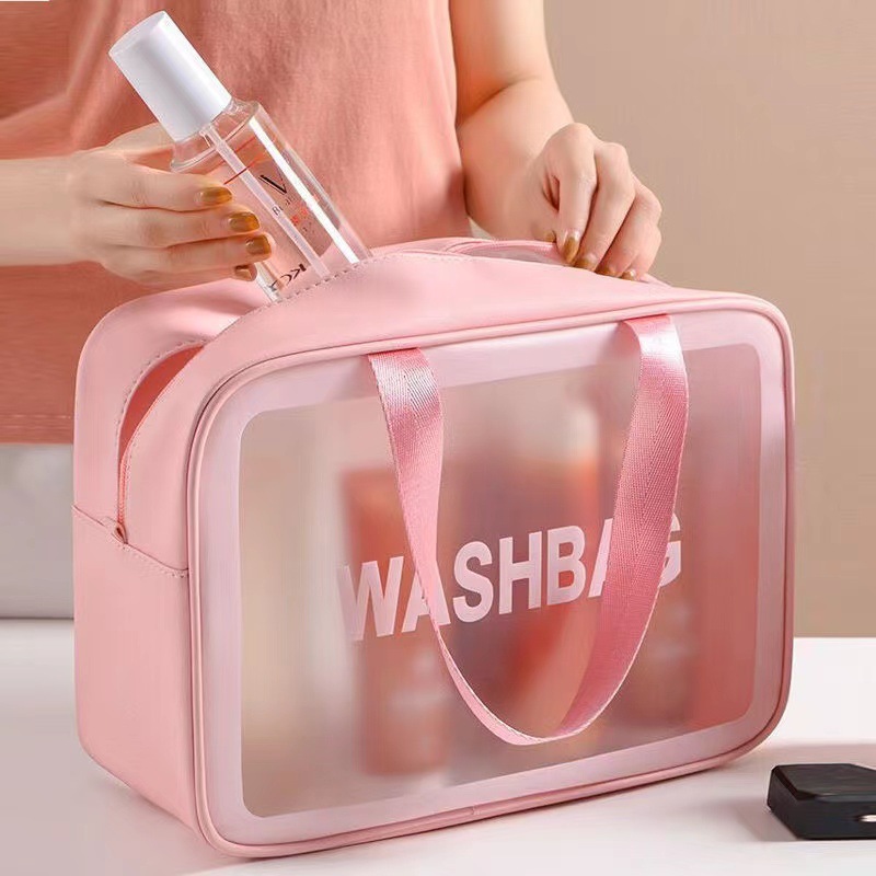 Clear PVC Cosmetic Travel Bag With Handle 2