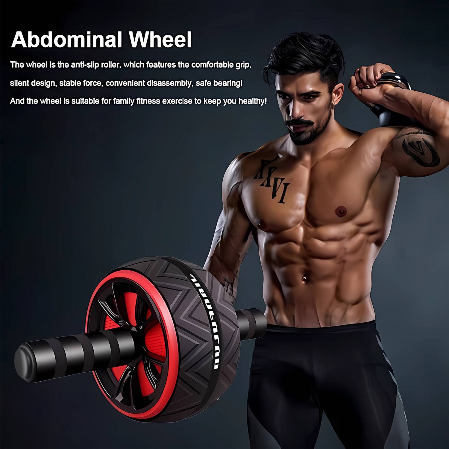 Home Fitness Multifunction Abdomen Exercise Wheel Roller 6
