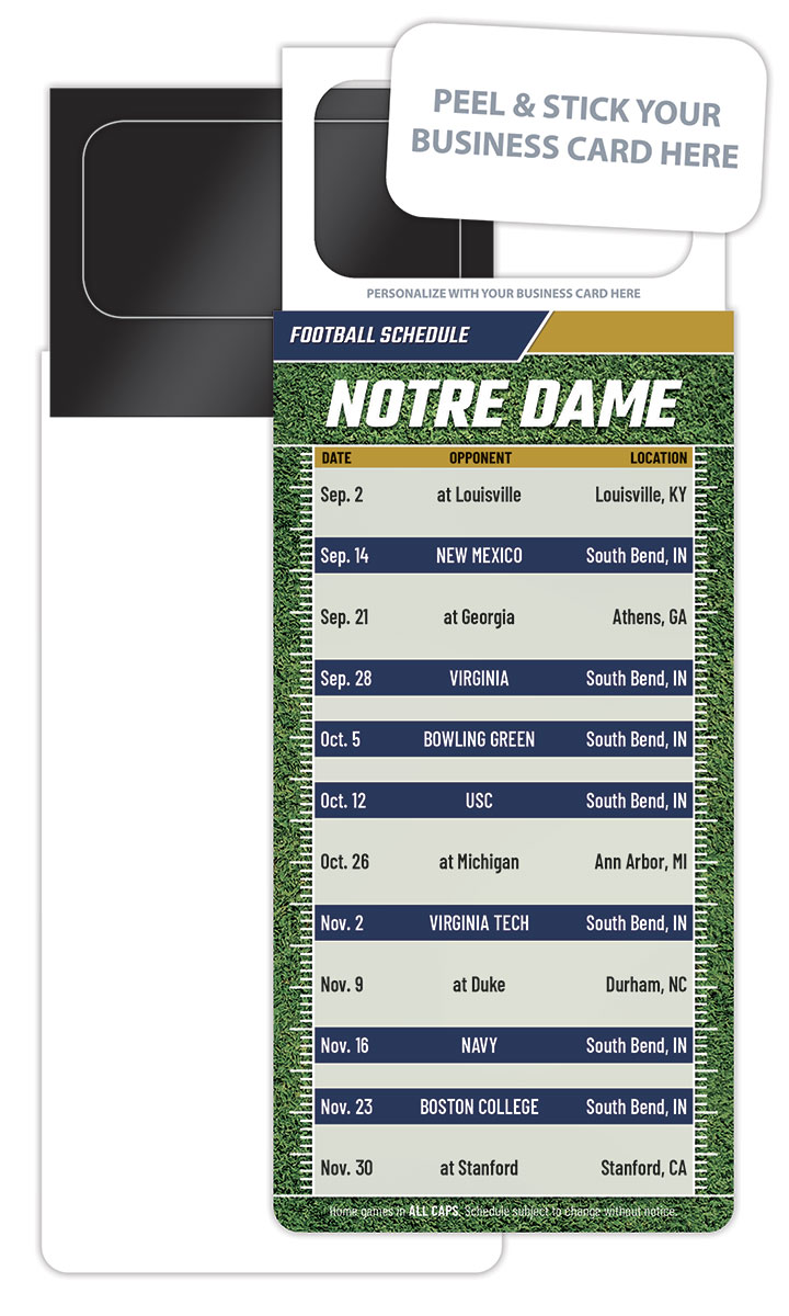 Pro Football Schedule Magnet - Peel and Stick Business Card (3.5x9)