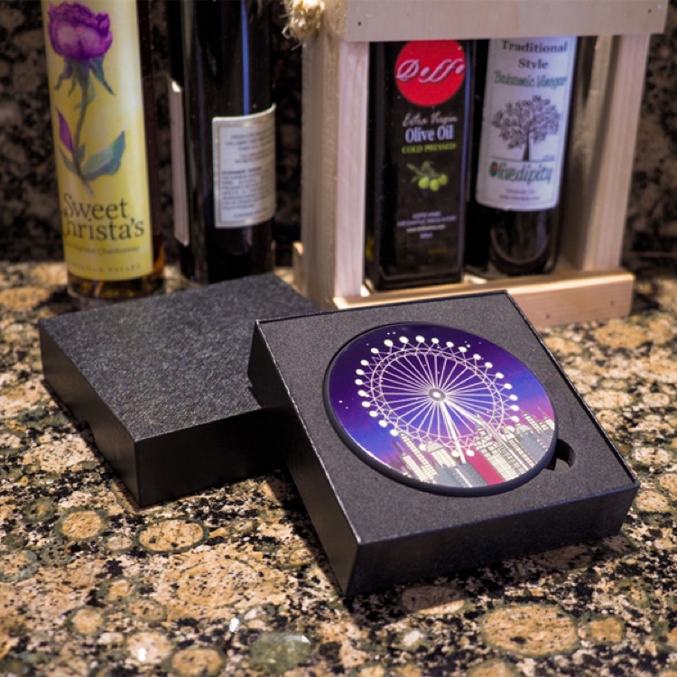 Logo Bright Glass Wireless Charger with Gift Box 7