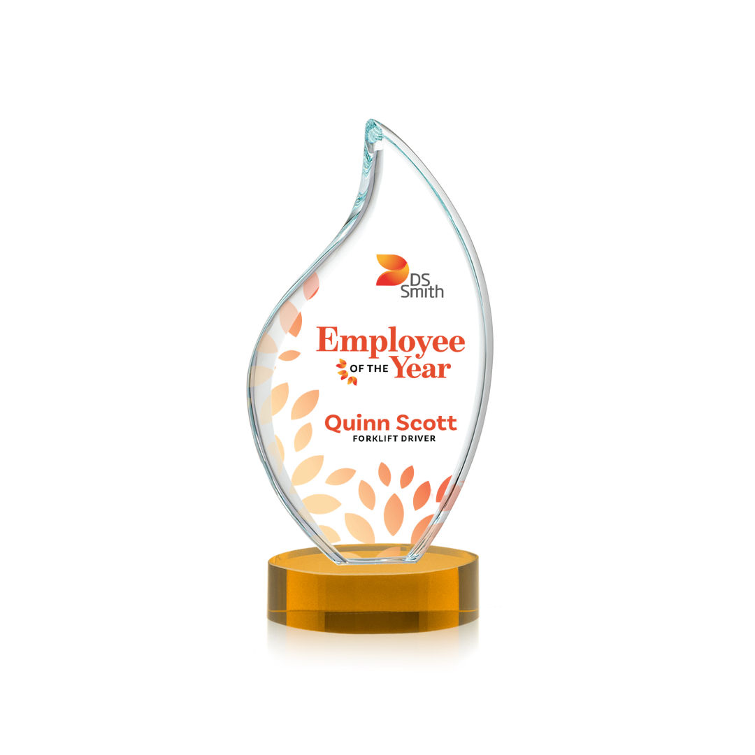 Odessy Flame VividPrint™ Award on Alberton Base - Amber 19