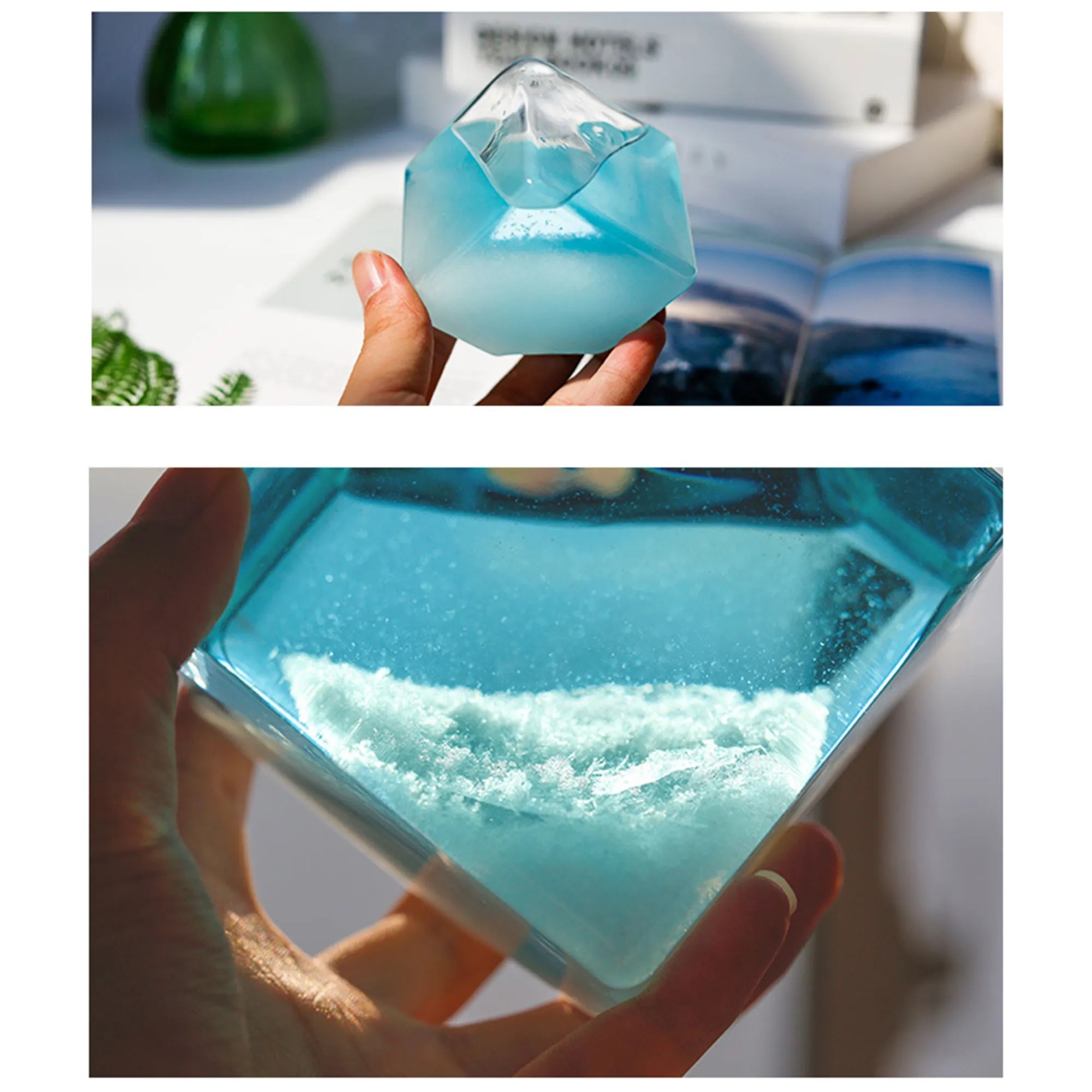 Crystal Weather Glass With Wood Base For Home Office Decor 2