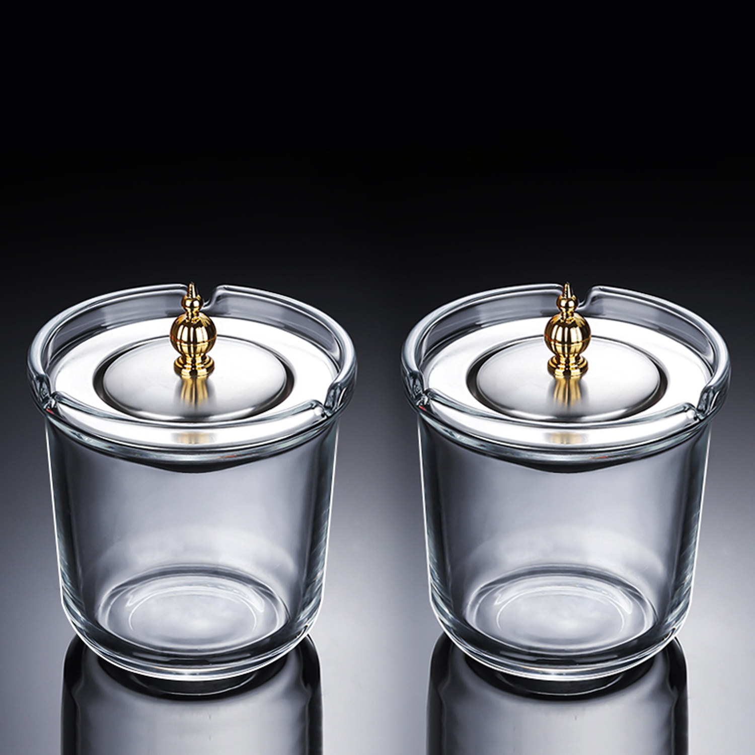 Funnel Lid Heat Resistant Glass Ashtray 5