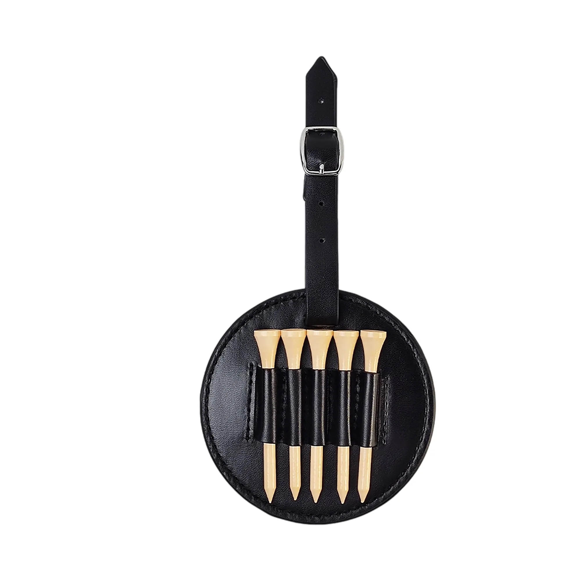 Leather Golf Tee Holder and Ball Stand for Convenient 3