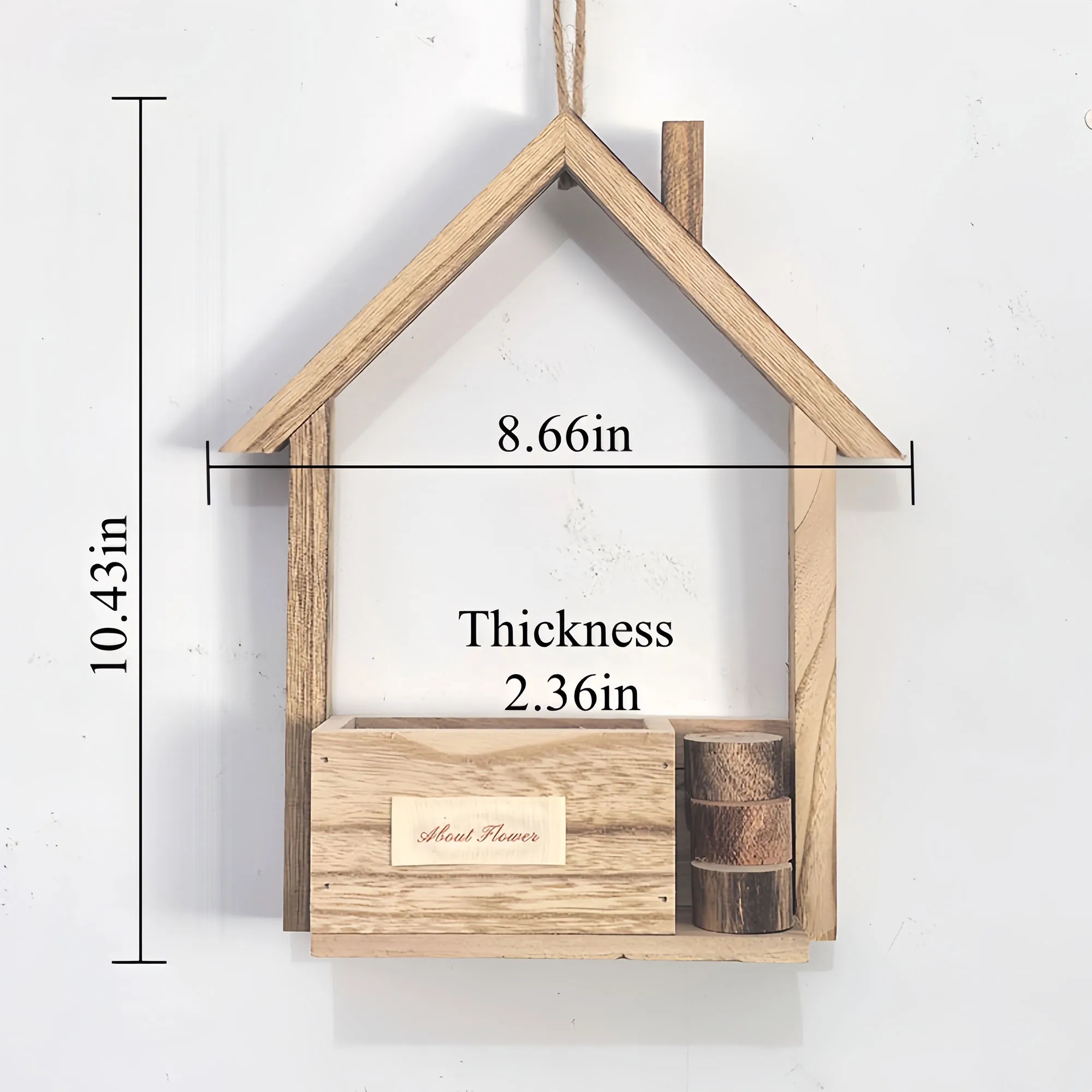 House-Shaped Hanging Planter With Rope Mounts 4