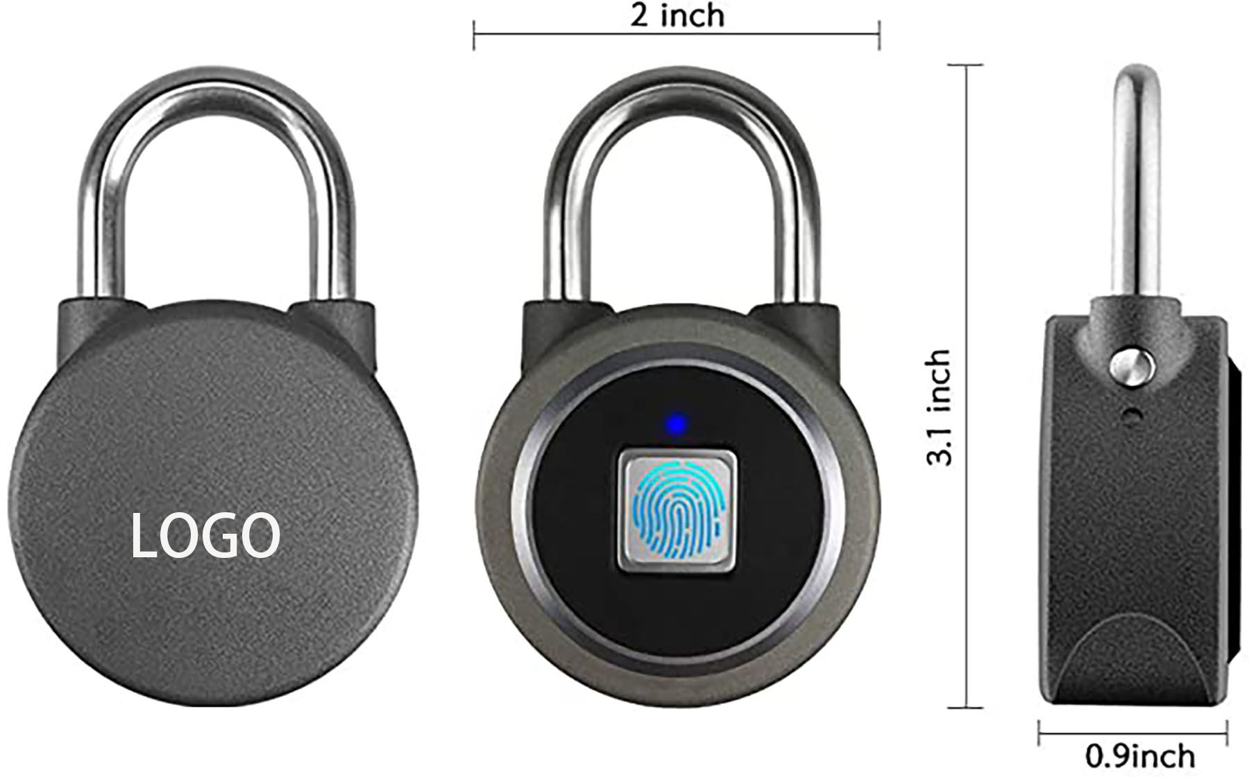 Water Resistant Fingerprint Padlock Suitable for Gym/Sports/ Bike/School/Locker/Storage 1