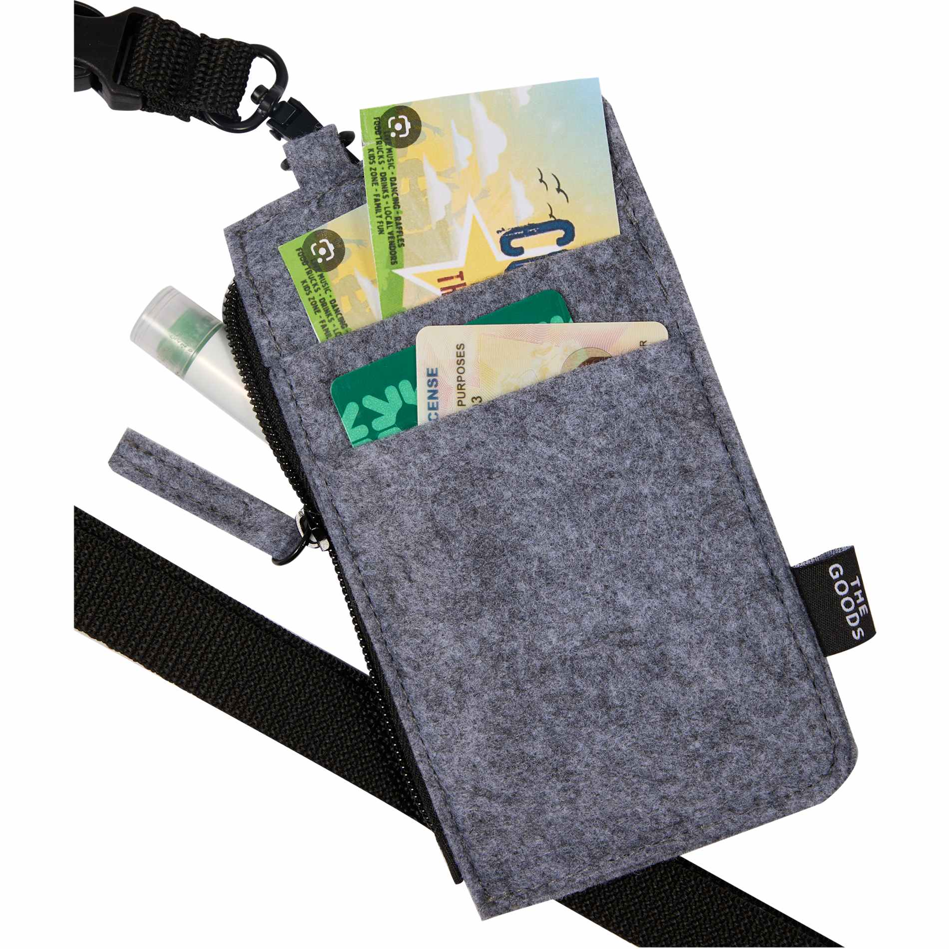 THE GOODS™ Recycled Felt Lanyard Wallet 27