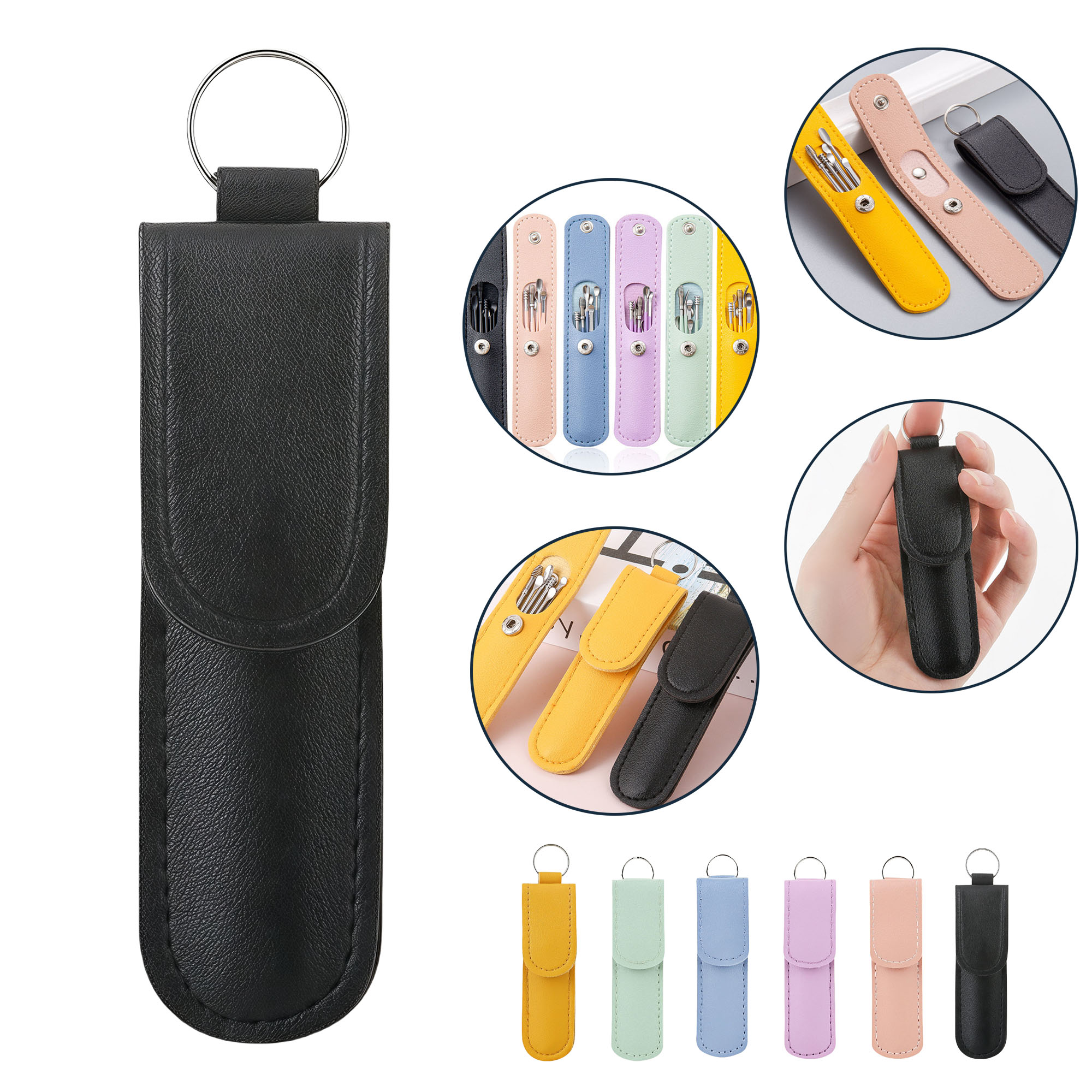 6-Piece Spiral Earwax Cleaner Kit with PU Leather Case, Portable Ear Pick Set for Home Use. 4