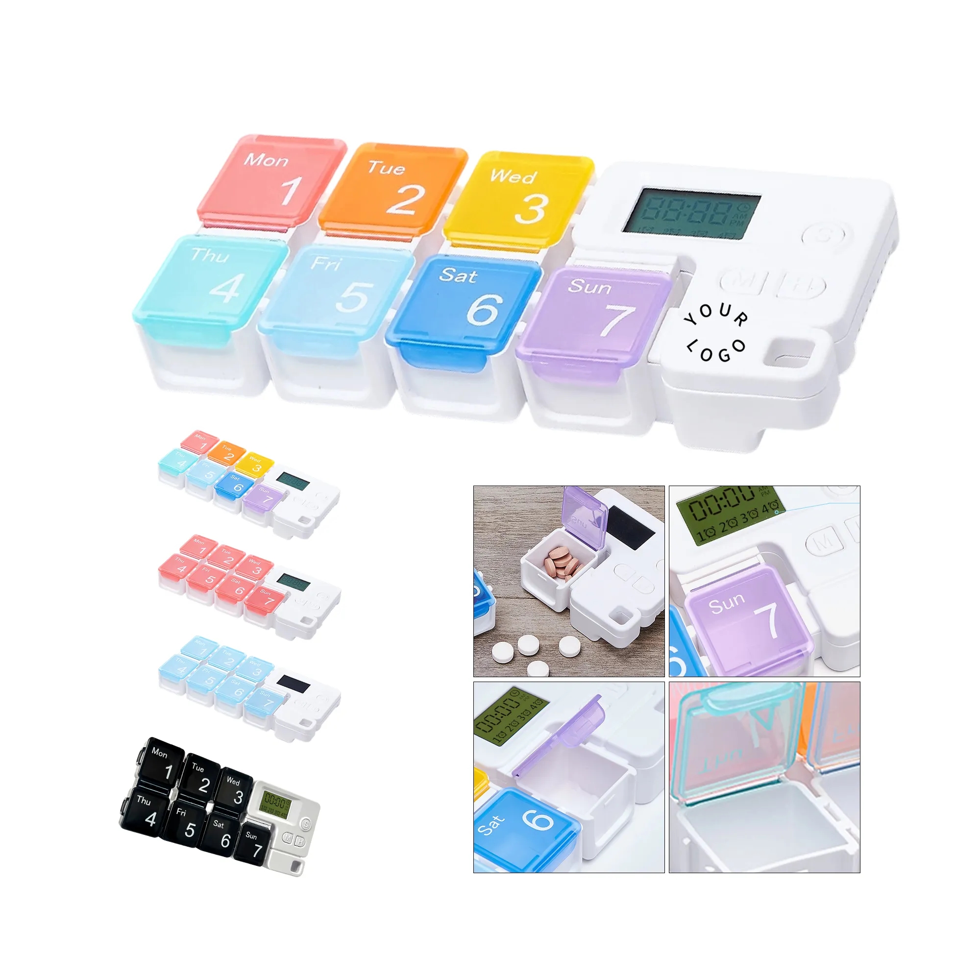 Tetris-Style Pill Organizer with Alarm 4